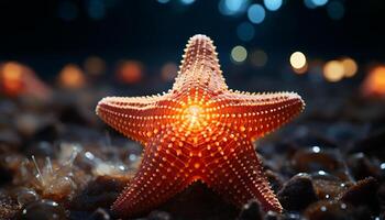 ai gerado embaixo da agua beleza estrela do Mar, peixe, e coral crio colorida marinha gerado de ai foto