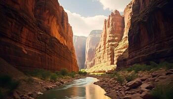 ai gerado majestoso arenito penhascos, Rocha formações, e natural beleza dentro natureza gerado de ai foto