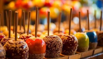 ai gerado gourmet doce bufê, uma doce indulgência do chocolate variações gerado de ai foto