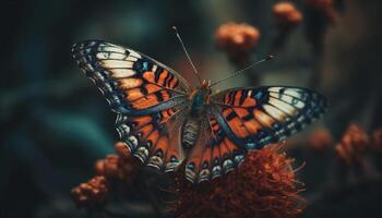 ai gerado vibrante borboleta dentro natureza, vôo com elegância, exibindo natural beleza gerado de ai foto