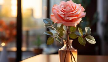 ai gerado fresco Rosa flores trazer romance e elegância para interior decoração gerado de ai foto