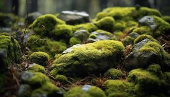 ai gerado frescor do verde folhas dentro a floresta gerado de ai foto