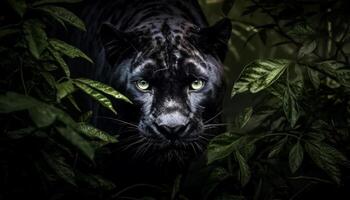 ai gerado tigre olhando fixamente, listrado pelagem, beleza dentro natureza gerado de ai foto