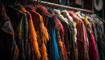 ai gerado moda boutique exibindo elegante roupas coleção para venda dentro uma moderno loja gerado de ai foto