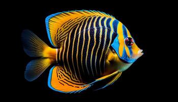 ai gerado colorida palhaço peixe natação dentro uma tropical recife gerado de ai foto