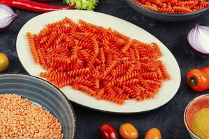 glúten livre fusilli ou massa. foto