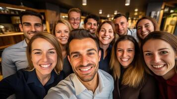 ai gerado pessoas e corporativo amigos dentro selfie generativo ai foto