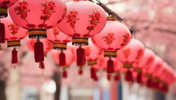 ai gerado chinês lanterna festival uma vibrante celebração do chinês cultura gerado de ai foto