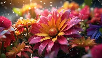 ai gerado vibrante colori flores Flor dentro natureza beleza gerado de ai foto