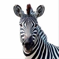 ai gerado jardim zoológico, zebra em branco isolado fundo - ai gerado imagem foto