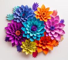 ai gerado 3d colorida flores foto