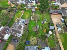 Alto ângulo Visão do Arlesey Cidade do Inglaterra Reino Unido. a cenas estava capturado durante nublado e chuvoso dia do fevereiro 28, 2024 foto