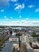 Alto ângulo Visão do industrial Estado armazém às hemel plantação de cânhamo cidade do Inglaterra Reino Unido. novembro 5 ª, 2023 foto