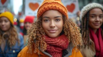 ai gerado retratos do força. a comemorar mulheres foto