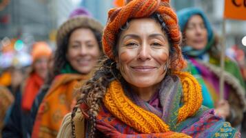 ai gerado retratos do força. a comemorar mulheres foto