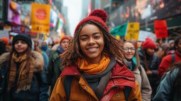 ai gerado retratos do força. a comemorar mulheres foto