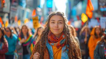 ai gerado retratos do força. a comemorar mulheres foto