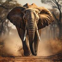 ai gerado africano selvagem elefante foto