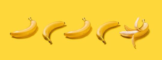 bandeira bananas com Difícil sombras padronizar em amarelo fundo foto