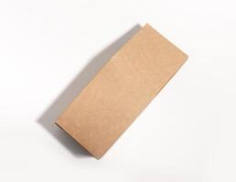 em branco construir produtos pacote, Castanho caixa brincar. vertical cartão pacote zombar acima foto