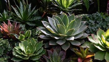 ai gerado suculento plantas dentro floresta tropical foto