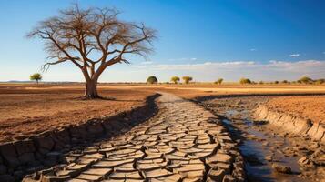 ai gerado global aquecimento clima mudança ambiente seca, ai foto