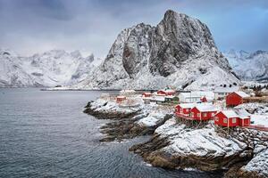 hamnoy pescaria Vila em lofoten ilhas, Noruega foto