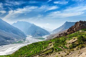 spiti vale e rio dentro Himalaia foto