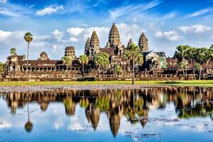 Angkor wat antigo hindu têmpora dentro siem colher, Camboja foto