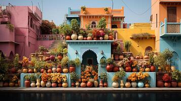 ai gerado brilhante indiano cores , jaipur, rajastão, Índia, generativo ai. foto