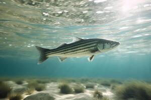 ai gerado peixe nadar embaixo da agua. neural rede ai gerado foto