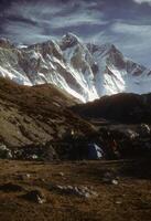 Alto picos e geleiras foto