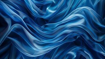 ai gerado luxuoso azul cetim onda textura fundo foto