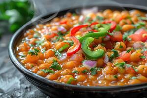 ai gerado pozole mexicano Comida dentro a cozinha mesa profissional publicidade Comida fotografia foto