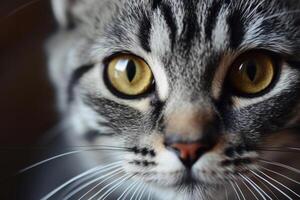 ai gerado gatos face com expressivo olhos. animais de estimação e estilo de vida conceito. generativo ai foto