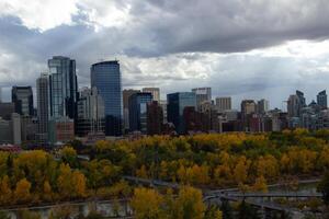 Calgary cidade dentro outono. foto