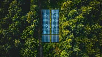 ai gerado Campos do solar painéis e sistemas para produzir verde eletricidade. ai gerado foto