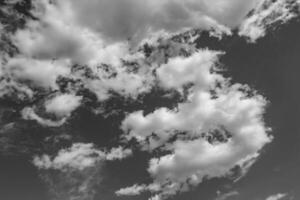 fotografia sobre tema céu nublado branco em horizonte longo e pouco claro foto