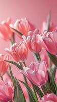 ai gerado mãe dia, dia dos namorados dia fundo conceito com tulipa flor, em branco cumprimento cartão. foto