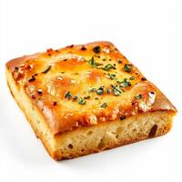 foto do uma italiano focaccia isolado em branco fundo