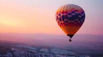 ai gerado uma quente ar balão vôo dentro a céu foto