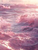 ai gerado roxa oceano ondas foto
