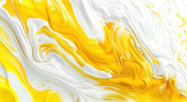 ai gerado amarelo acrílico pintura em tela de pintura foto