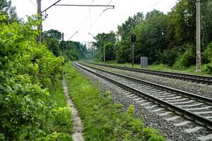 velho Ferrovia faixas. foto