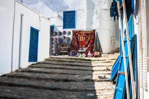 rua na cidade de Sidi Bou disse, Tunísia foto