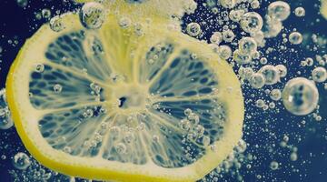 embaixo da agua do recentemente espremido adoçado limonada frio refrescante beber foto