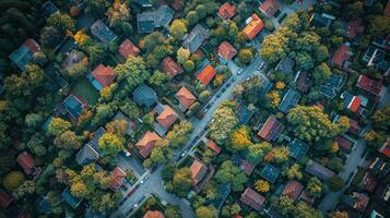 ai gerado paisagem urbana quarto Visão foto