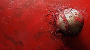 ai gerado beisebol em molhado campo foto