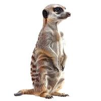 ai gerado uma meerkat é sentado em Está traseiro pernas foto