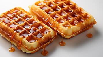 ai gerado waffle sanduíche simples refeição Comida café da manhã foto